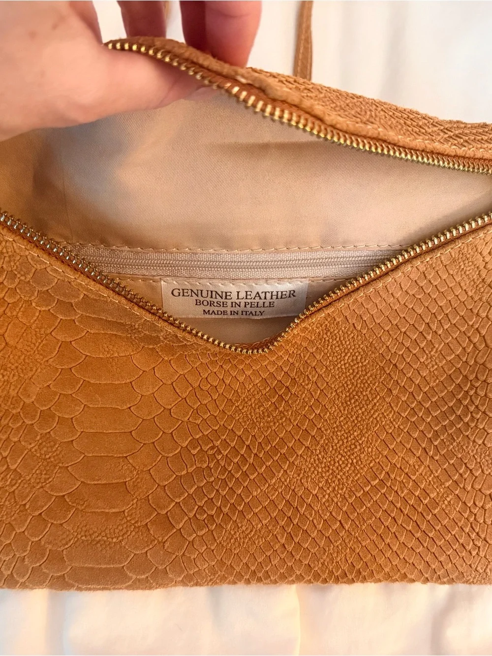 Textured Tan Tassel Crossbody Clutch- NWOT!